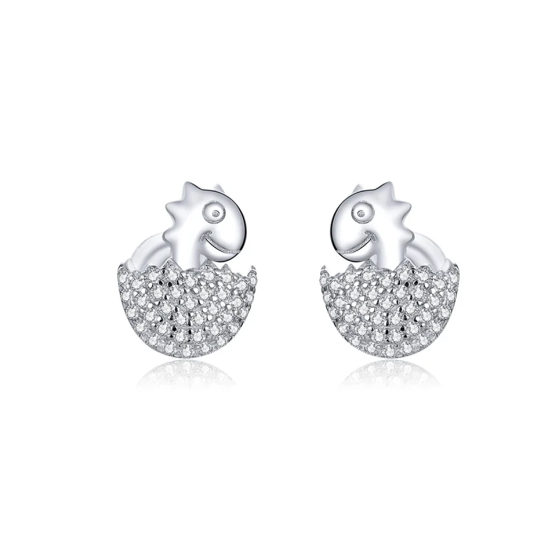 (image for) Pandora Style Dinosaur Baby Stud Earrings - BSE354 - Product Image