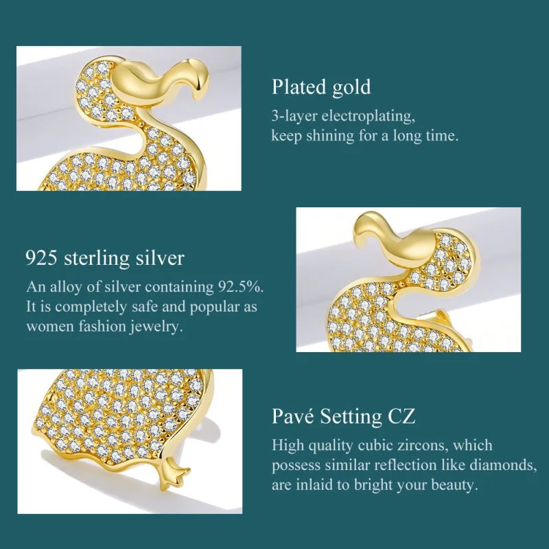 (image for) Pandora Style Dodo Bird Stud Earrings - BSE370 - View 3