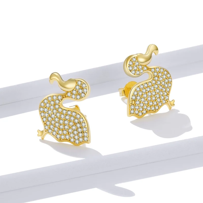 (image for) Pandora Style Dodo Bird Stud Earrings - BSE370 - View 5