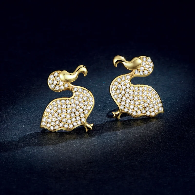 (image for) Pandora Style Dodo Bird Stud Earrings - BSE370 - View 6