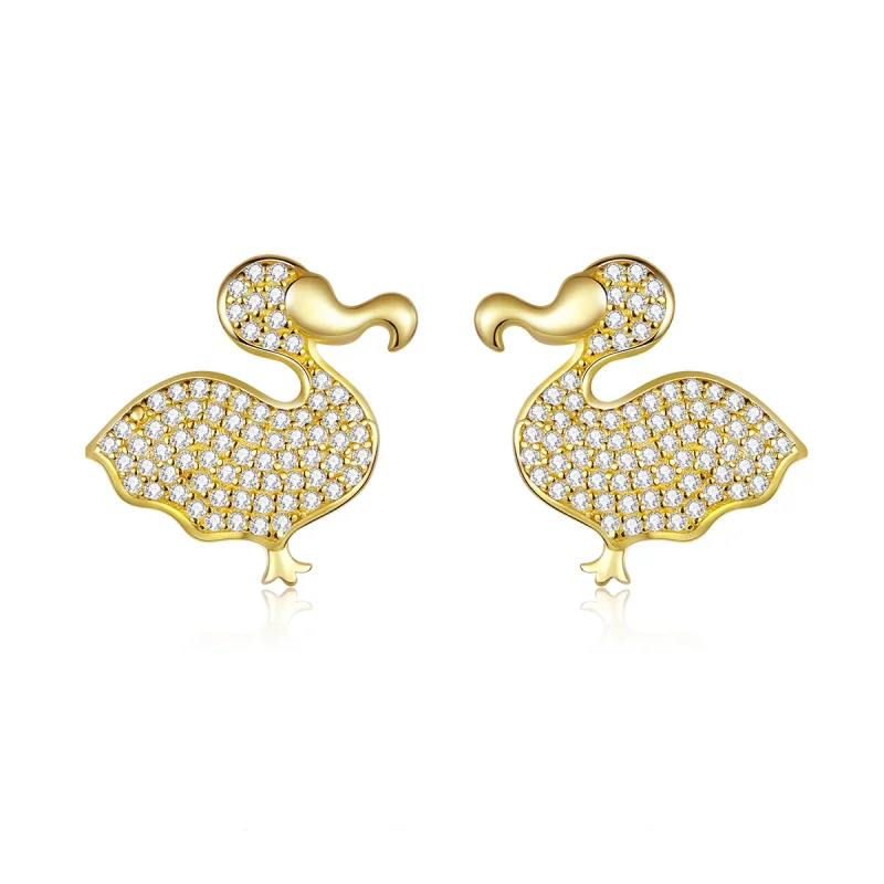 (image for) Pandora Style Dodo Bird Stud Earrings - BSE370 - Product Image