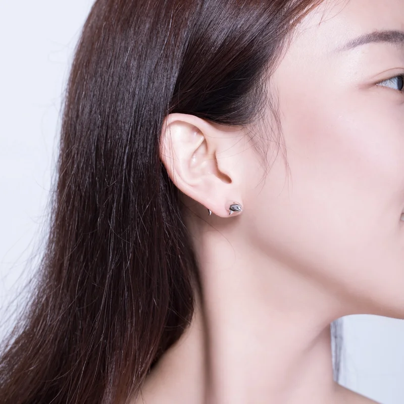 (image for) Pandora Style Dolphin Stud Earrings - BSE184 - View 6