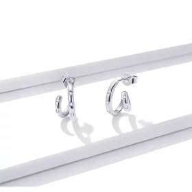 Pandora Style Double Circle Stud Earrings - BSE494 Pandora Style Double Circle Stud Earrings - BSE494