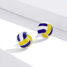 Pandora Style Dynamic Volleyball Stud Earrings - SCE902 Pandora Style Dynamic Volleyball Stud Earrings - SCE902