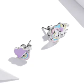 Pandora Style Fantasy Pony Stud Earrings - SCE1266 Pandora Style Fantasy Pony Stud Earrings - SCE1266