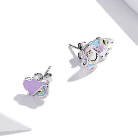 Pandora Style Fantasy Pony Stud Earrings - SCE1266