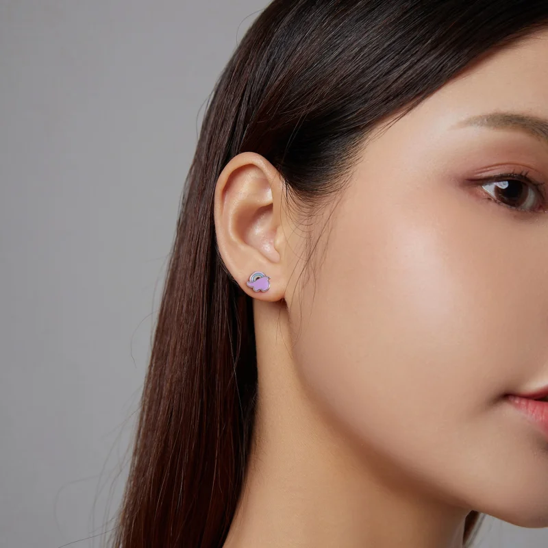 (image for) Pandora Style Fantasy Pony Stud Earrings - SCE1266 - View 5