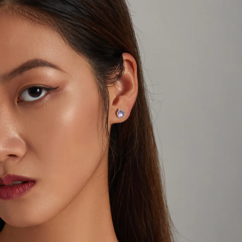 (image for) Pandora Style Fish Scale Cat Head Stud Earrings - SCE1301 - View 7