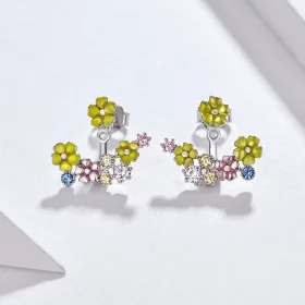Pandora Style Flower Cluster Stud Earrings - BSE106 Pandora Style Flower Cluster Stud Earrings - BSE106