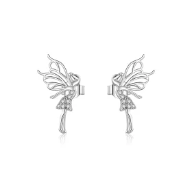 Pandora Style Flower Elf Stud Earrings - BSE338