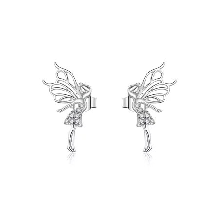 Pandora Style Flower Elf Stud Earrings - BSE338