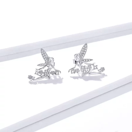 Pandora Style Flower Elf Stud Earrings - BSE341