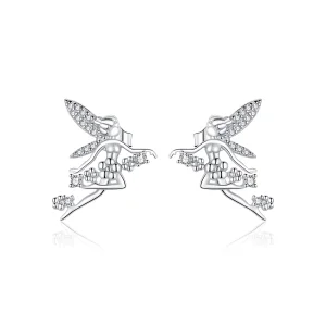 (image for) Pandora Style Flower Elf Stud Earrings - BSE341