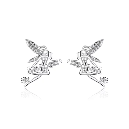 Pandora Style Flower Elf Stud Earrings - BSE341