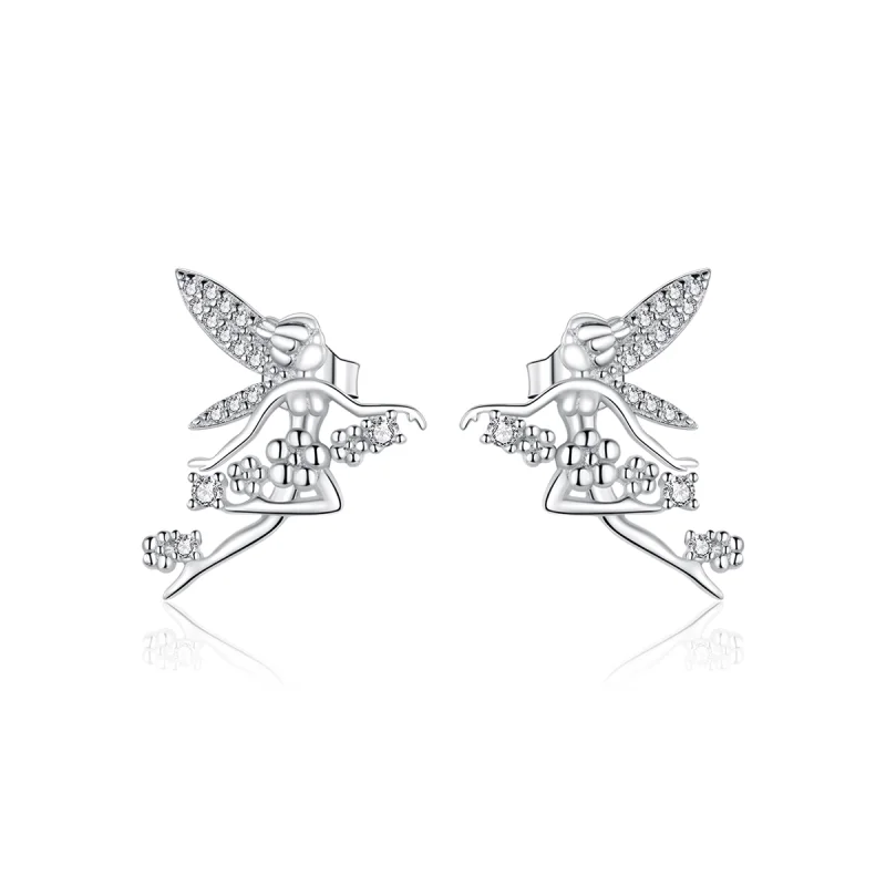 (image for) Pandora Style Flower Elf Stud Earrings - BSE341 - Product Image