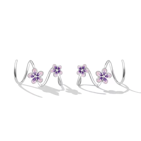 Pandora Style Flowers Stud Earrings - SCE1462