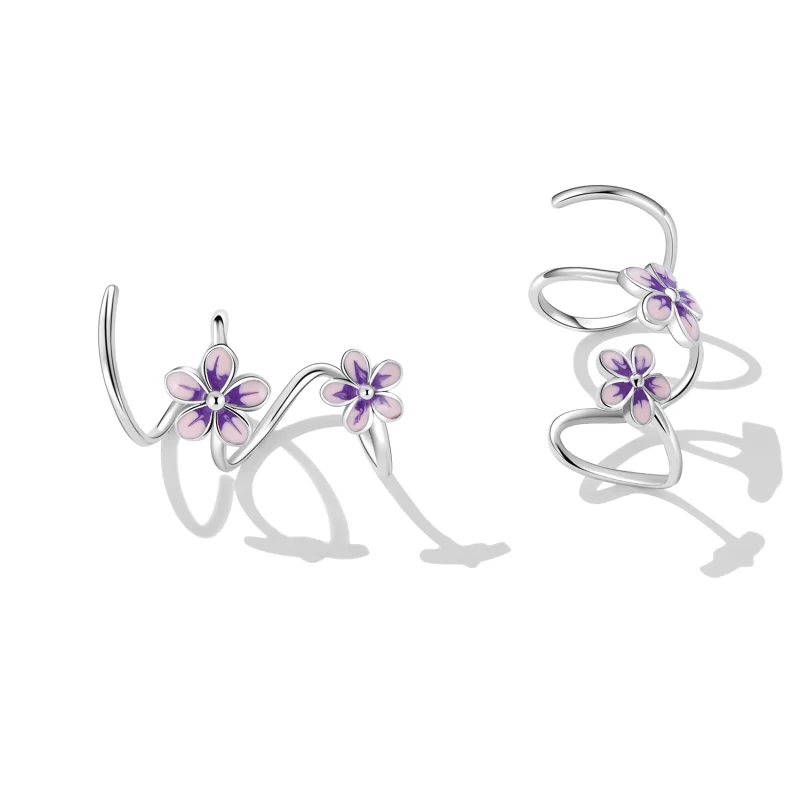 (image for) Pandora Style Flowers Stud Earrings - SCE1462 - View 3
