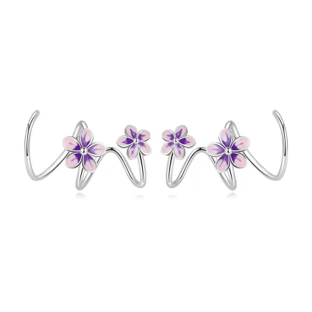Pandora Style Flowers Stud Earrings - SCE1462