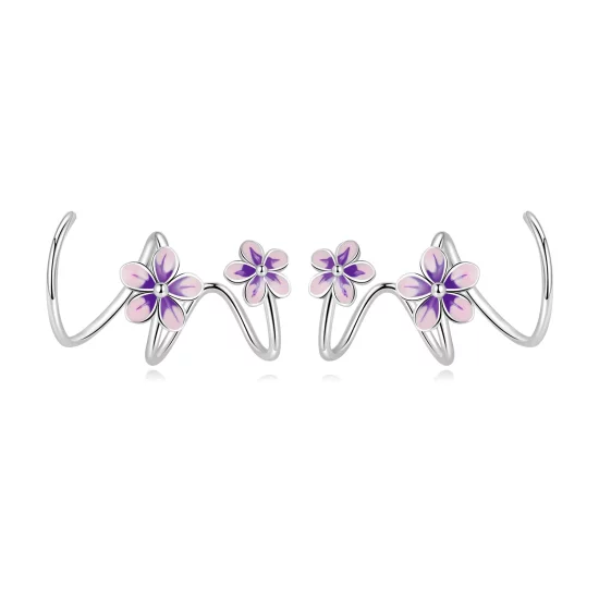 Pandora Style Flowers Stud Earrings - SCE1462