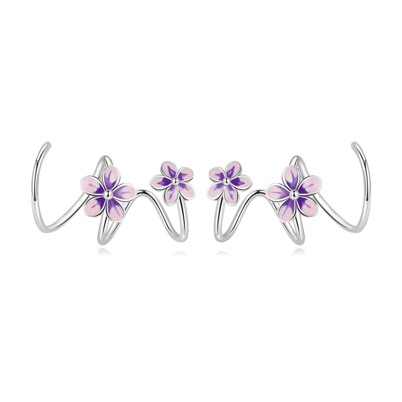 (image for) Pandora Style Flowers Stud Earrings - SCE1462 - Product Image