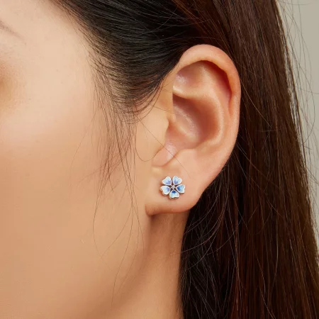 Pandora Style Flowers Stud Earrings - SCE1513