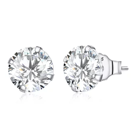 Pandora Style Four Claw Zircon Stud Earrings - BSE166
