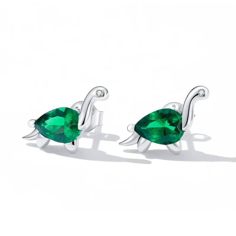 (image for) Pandora Style Fun Dinosaur Stud Earrings - SCE1379 - View 2