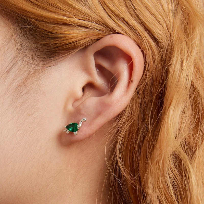 (image for) Pandora Style Fun Dinosaur Stud Earrings - SCE1379 - View 6