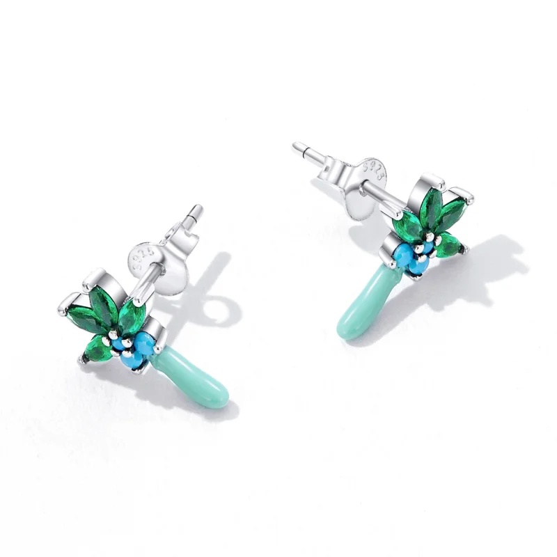 (image for) Pandora Style Funny Coconut Tree Stud Earrings - SCE1403 - View 3
