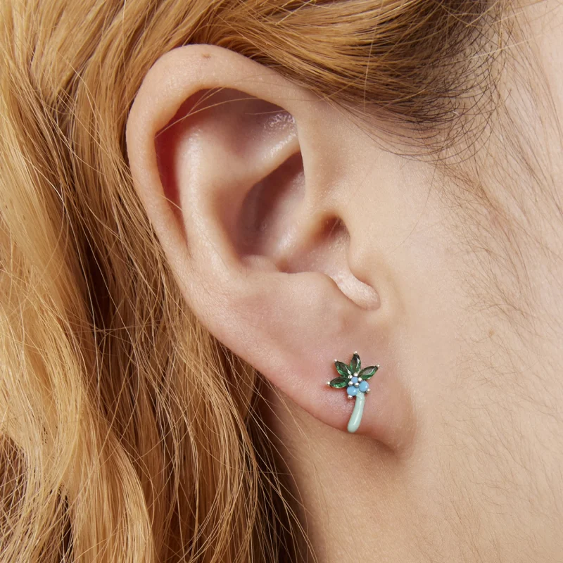 (image for) Pandora Style Funny Coconut Tree Stud Earrings - SCE1403 - View 7