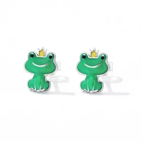 Pandora Style Funny Little Frog Stud Earrings - SCE1380 Pandora Style Funny Little Frog Stud Earrings - SCE1380