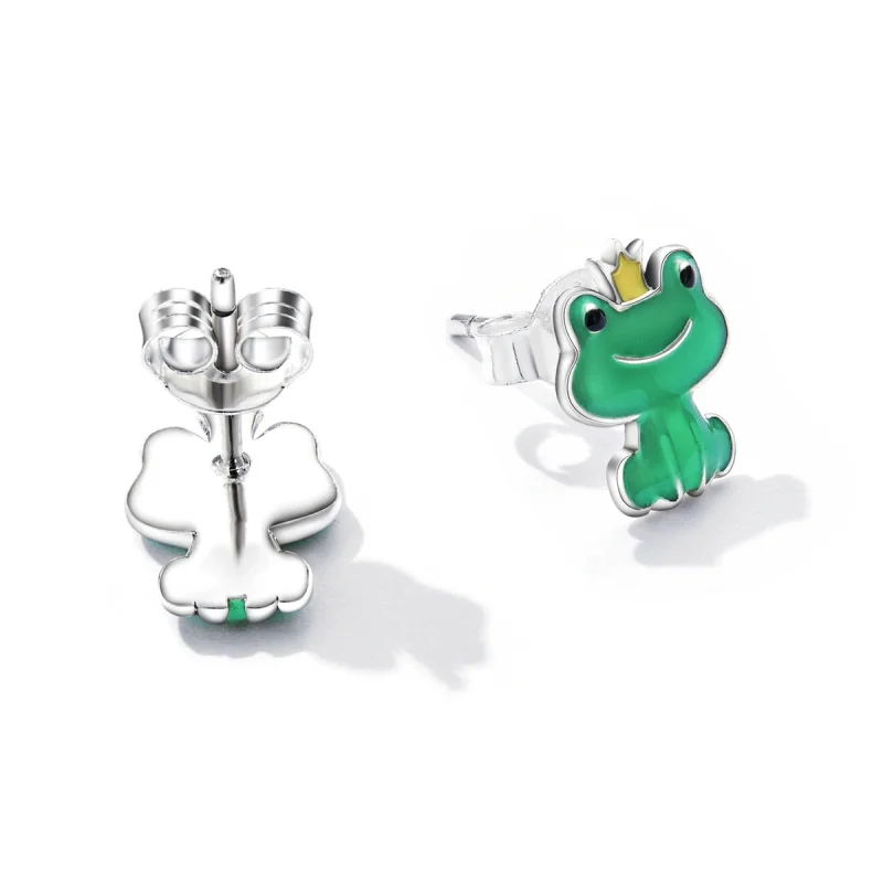 (image for) Pandora Style Funny Little Frog Stud Earrings - SCE1380 - View 4