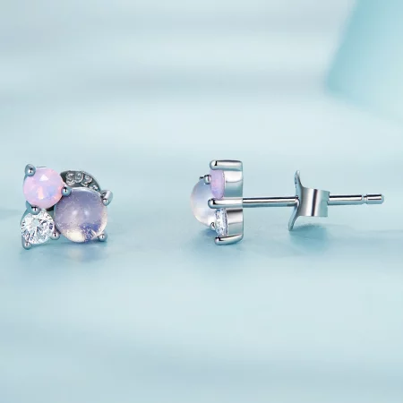 Pandora Style Gem Stitching Stud Earrings - SCE1451