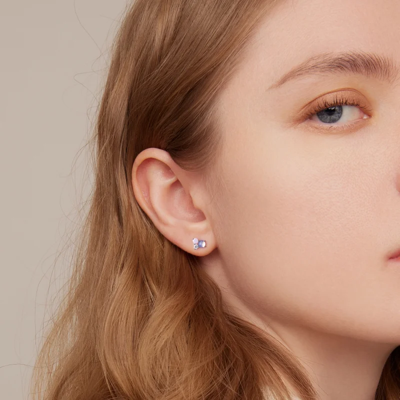 (image for) Pandora Style Gem Stitching Stud Earrings - SCE1451 - View 5