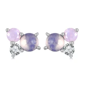 Pandora Style Gem Stitching Stud Earrings - SCE1451