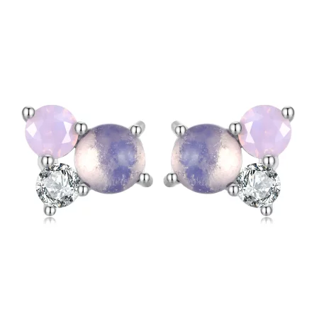 Pandora Style Gem Stitching Stud Earrings - SCE1451