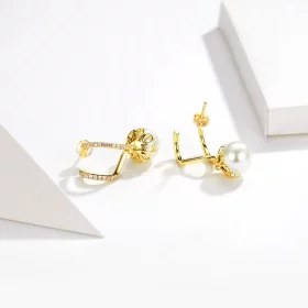 Pandora Style Gentle Pearl Stud Earrings - BSE151 Pandora Style Gentle Pearl Stud Earrings - BSE151