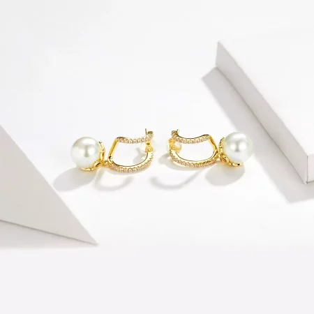 Pandora Style Gentle Pearl Stud Earrings - BSE151