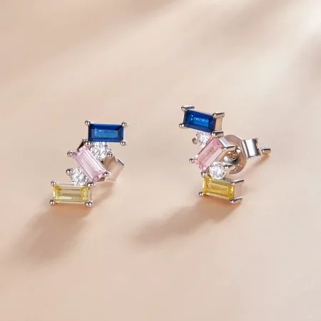 Pandora Style Geometric Art Stud Earrings - SCE1208