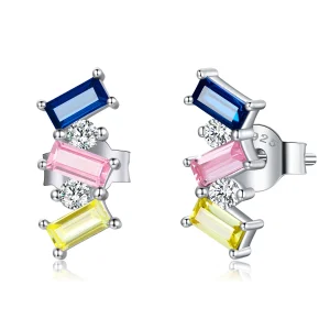 (image for) Pandora Style Geometric Art Stud Earrings - SCE1208
