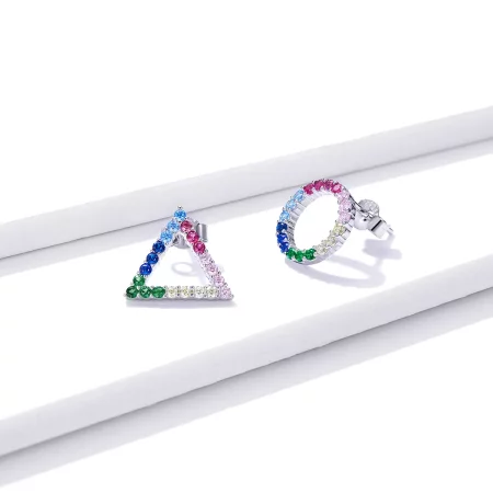 Pandora Style Geometry Stud Earrings - BSE482