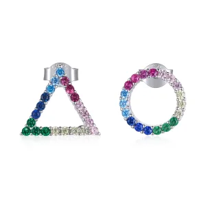 (image for) Pandora Style Geometry Stud Earrings - BSE482