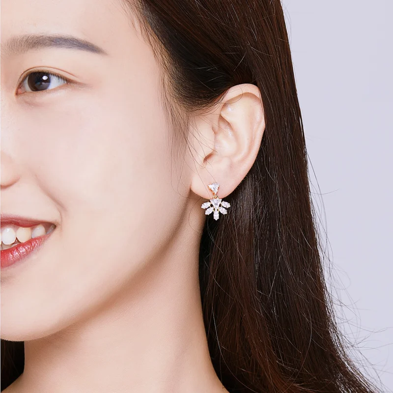 (image for) Pandora Style Golden Memories Stud Earrings - BSE226 - View 7