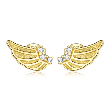 Pandora Style Golden Wings Stud Earrings - BSE524