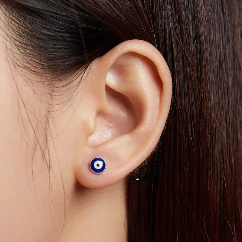 (image for) Pandora Style Guardian Eye Stud Earrings - SCE1207-BU - View 3