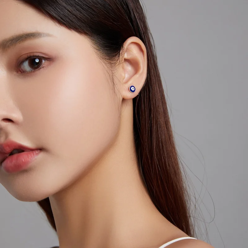 (image for) Pandora Style Guardian Eye Stud Earrings - SCE1207-BU - View 4