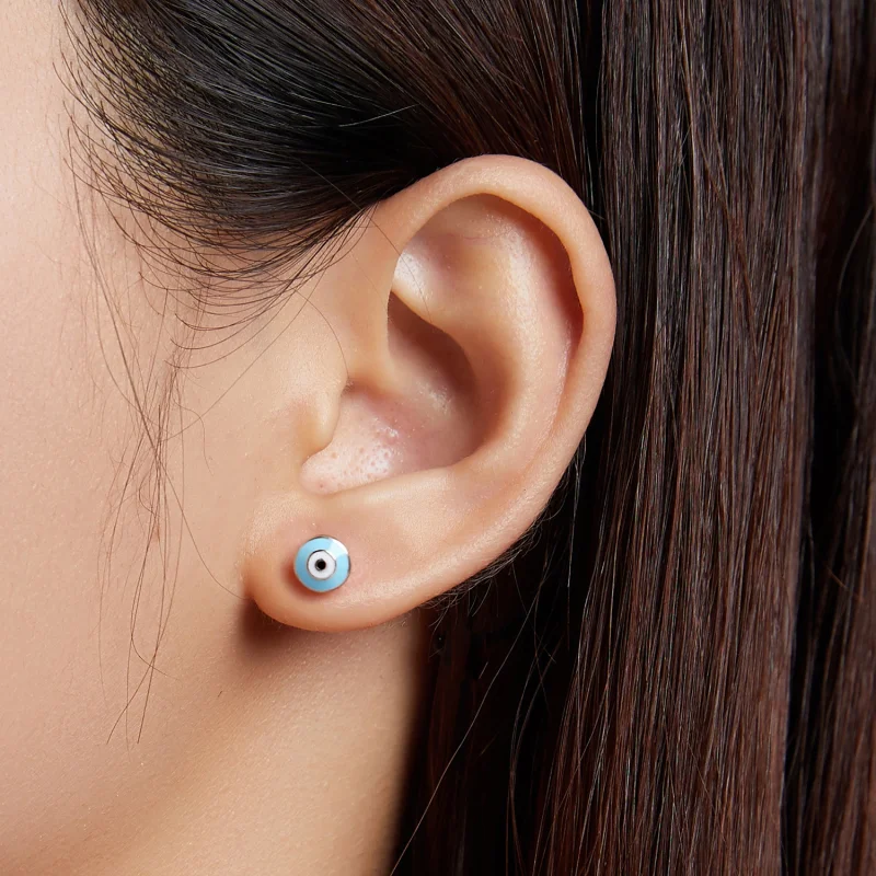 (image for) Pandora Style Guardian Eye Stud Earrings - SCE1207-LB - View 3