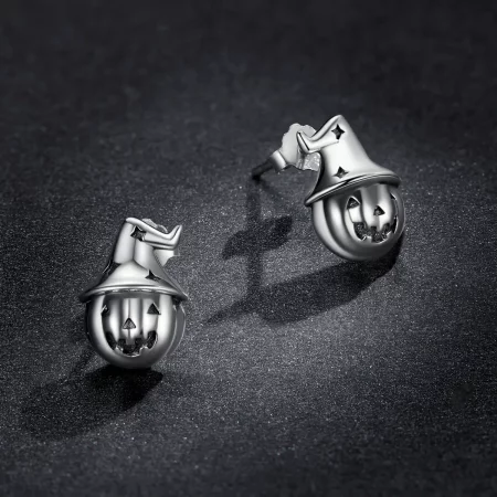 Pandora Style Halloween Pumpkin Stud Earrings - BSE537