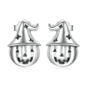(image for) Pandora Style Halloween Pumpkin Stud Earrings - BSE537