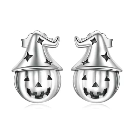 Pandora Style Halloween Pumpkin Stud Earrings - BSE537